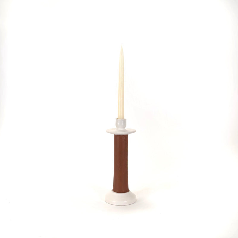 Leather-Wrapped Candle Holder - Home Works