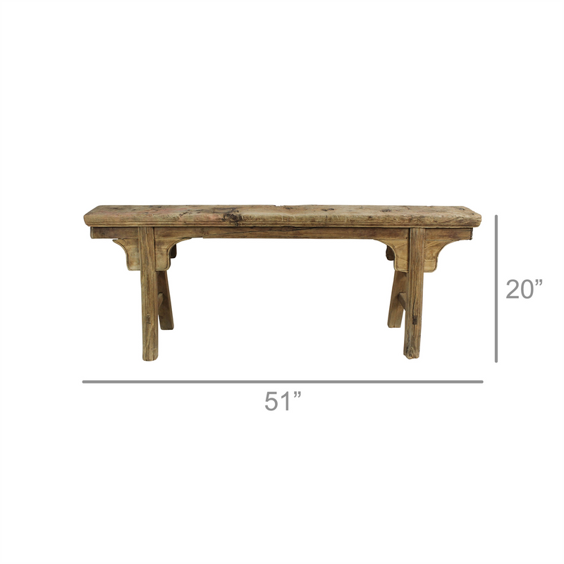 Elm Wood Hokkaido Long Bench - Home Works