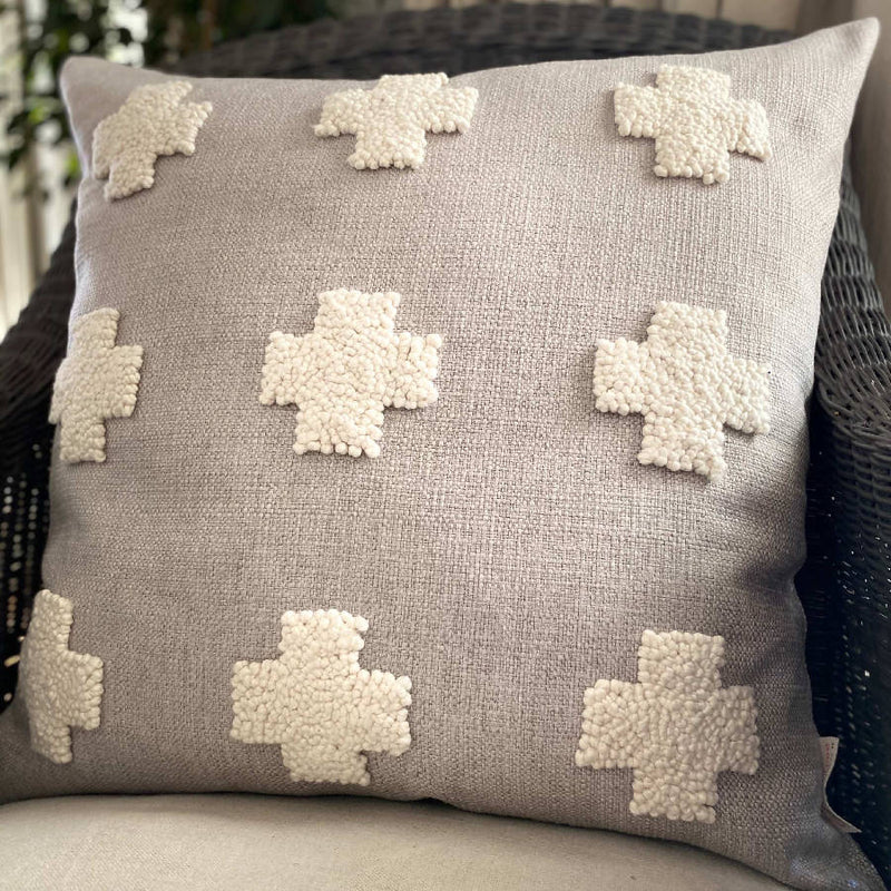 Punch Needle Naturals Pillow - Crosses - Home Works