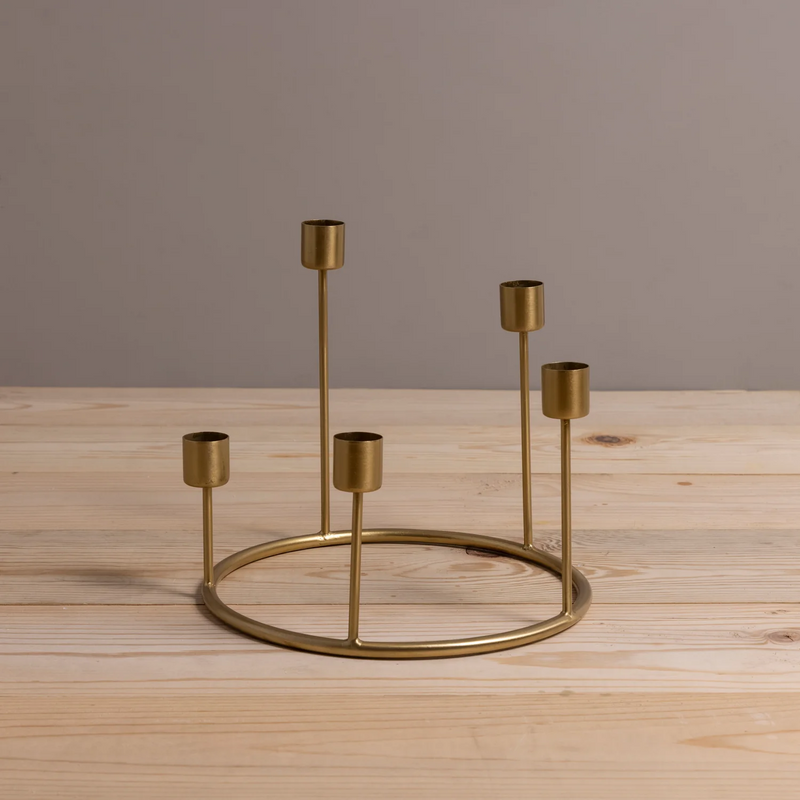 Kent Gold Candlestick Wreath, Small - Home Works