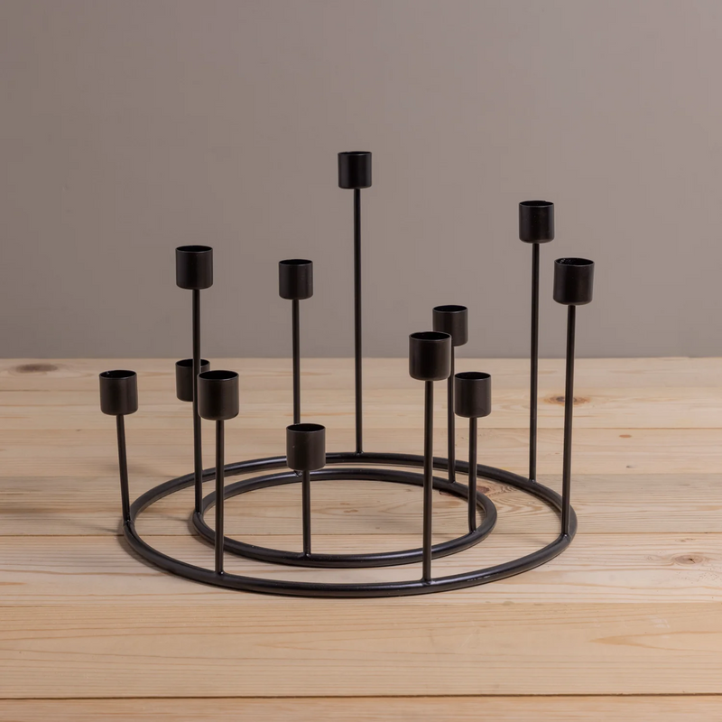 Kent Black Candlestick Wreath, Large - Home Works