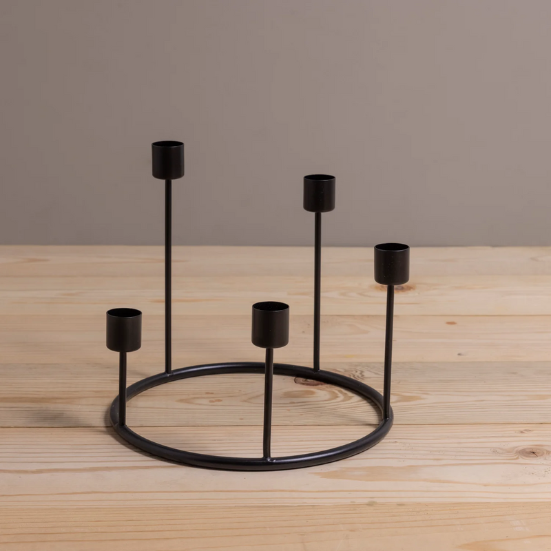 Kent Black Candlestick Wreath, Small - Home Works
