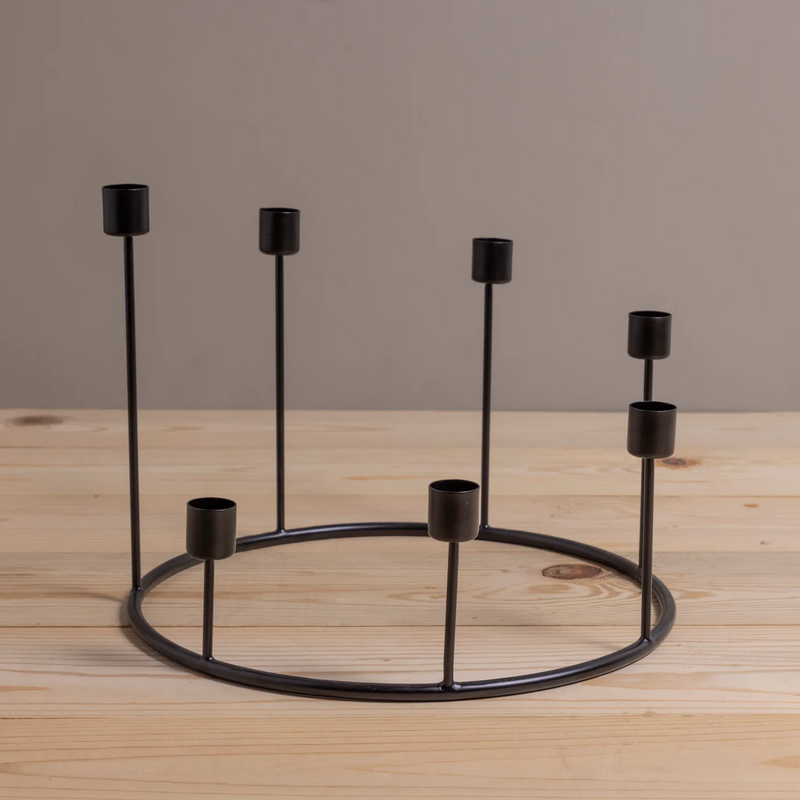 Kent Black Candlestick Wreath, Large - Home Works