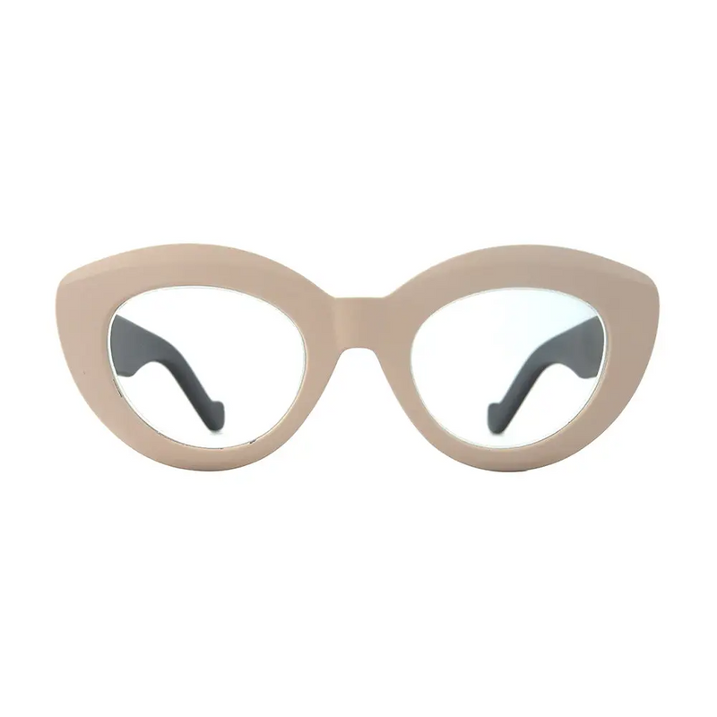Blue Light Reading Glasses in Cream & Black - Home Works