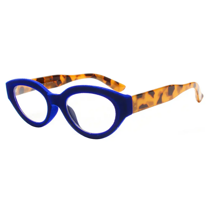 Blue Light Reading Glasses in Cobalt Blue - Home Works