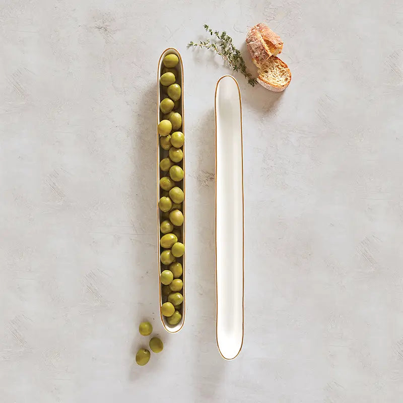 Ceramic Olive Boat Gold - Home Works