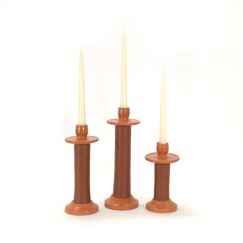 Leather-Wrapped Candle Holder - Home Works
