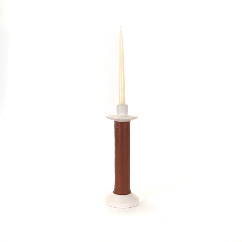 Leather-Wrapped Candle Holder - Home Works