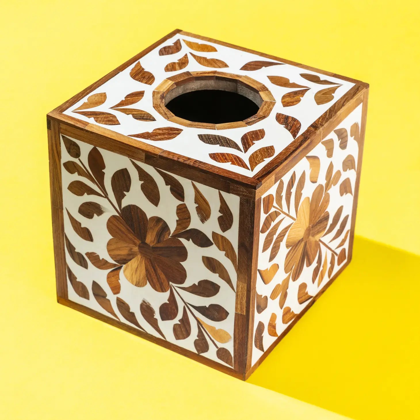 Jodhpur Wood Inlay Decorative Tissue Box Cover - Home Works