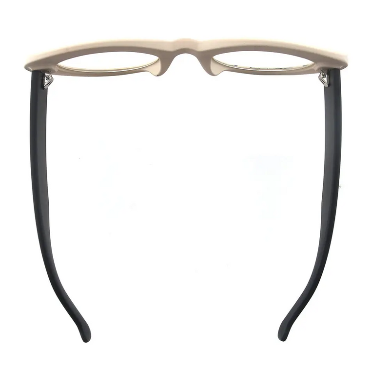 Blue Light Reading Glasses in Cream & Black - Home Works
