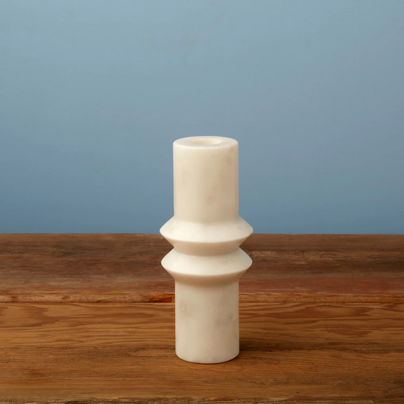 Aruna Marble Candlestick Holder, Medium - Home Works