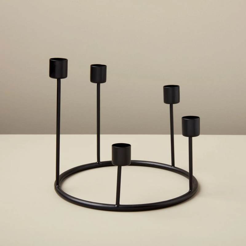 Kent Black Candlestick Wreath, Small - Home Works