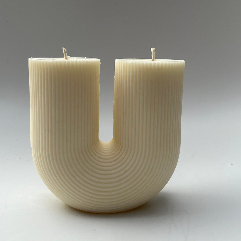 'U' Ribbed Soy Candle - Home Works