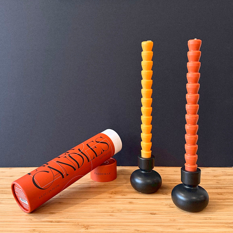 Red & Terracotta Taper Candles Set of 4 - Home Works