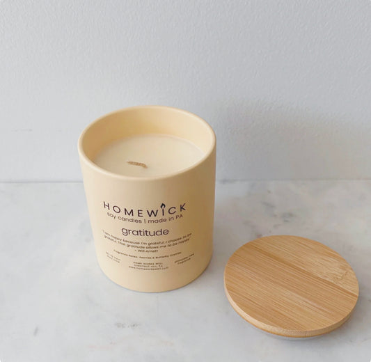 HomeWick 12oz Soy Candle - Gratitude - Home Works