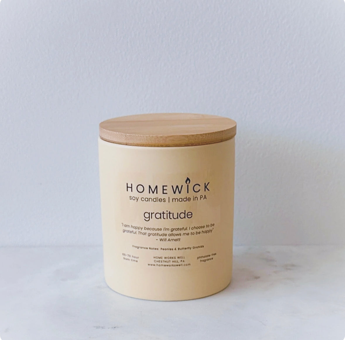 HomeWick 12oz Soy Candle - Gratitude - Home Works