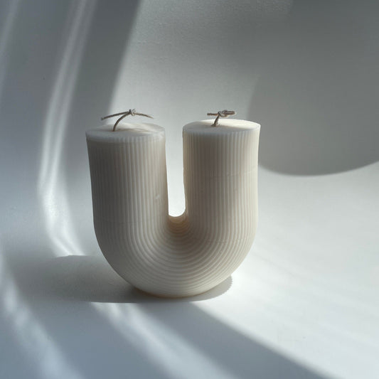 'U' Ribbed Soy Candle - Home Works