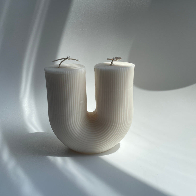 'U' Ribbed Soy Candle - Home Works