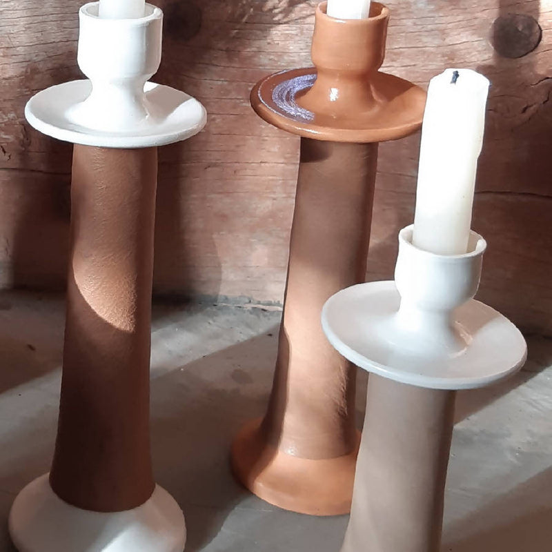 Leather-Wrapped Candle Holder - Home Works