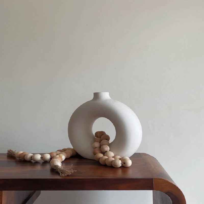 Farmhouse Wooden Beads With Jute Tassels - Home Works