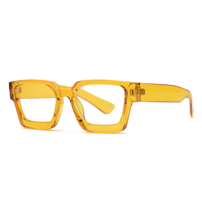 Blue Light Reading Glasses in Yellow - Home Works