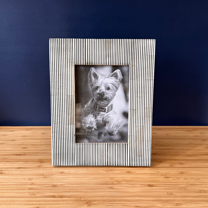 Striped Black and Bone Inlay Frame - Home Works