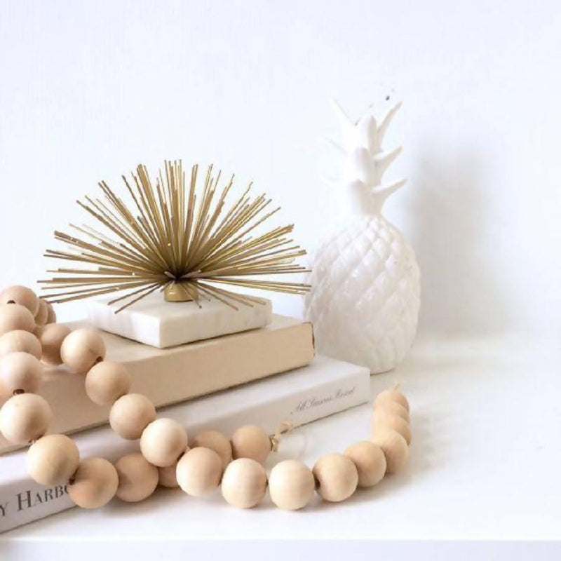 Farmhouse Wooden Beads With Jute Tassels - Home Works