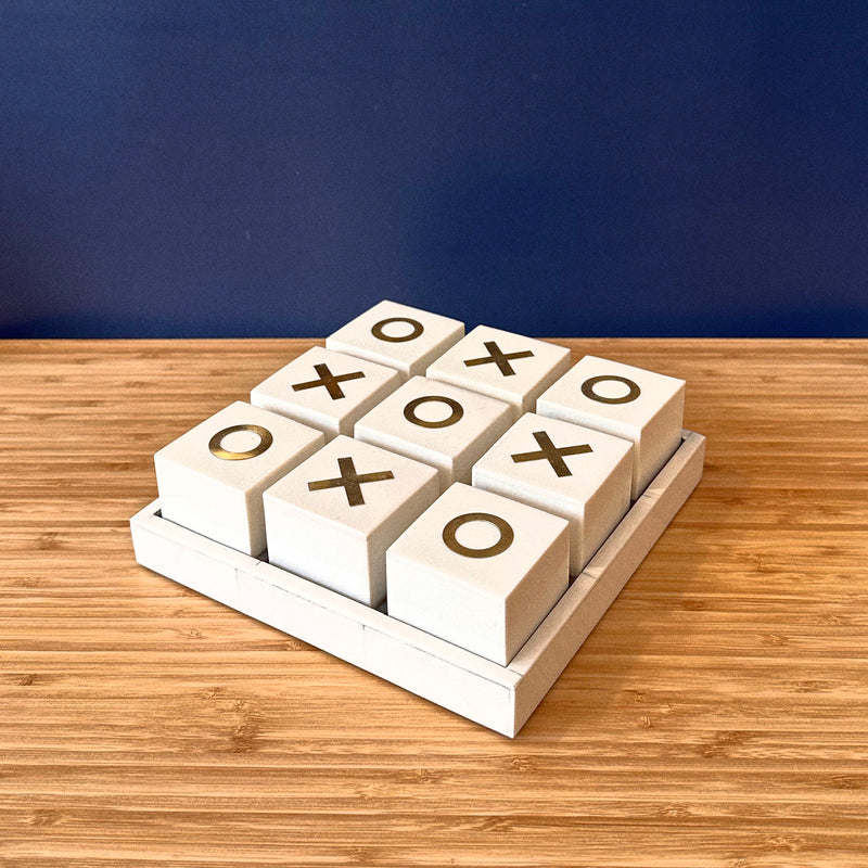 Resin & Brass Tic Tac Toe Set - Home Works