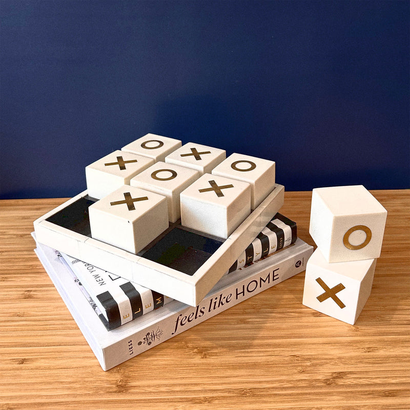 Resin & Brass Tic Tac Toe Set - Home Works