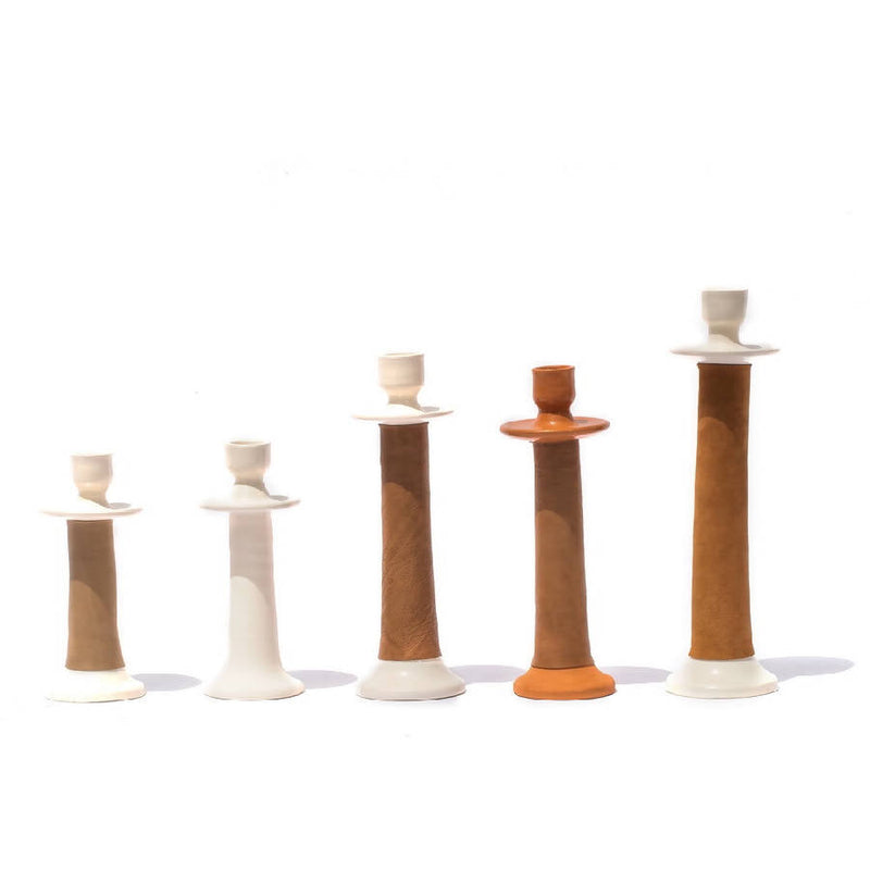 Leather-Wrapped Candle Holder - Home Works