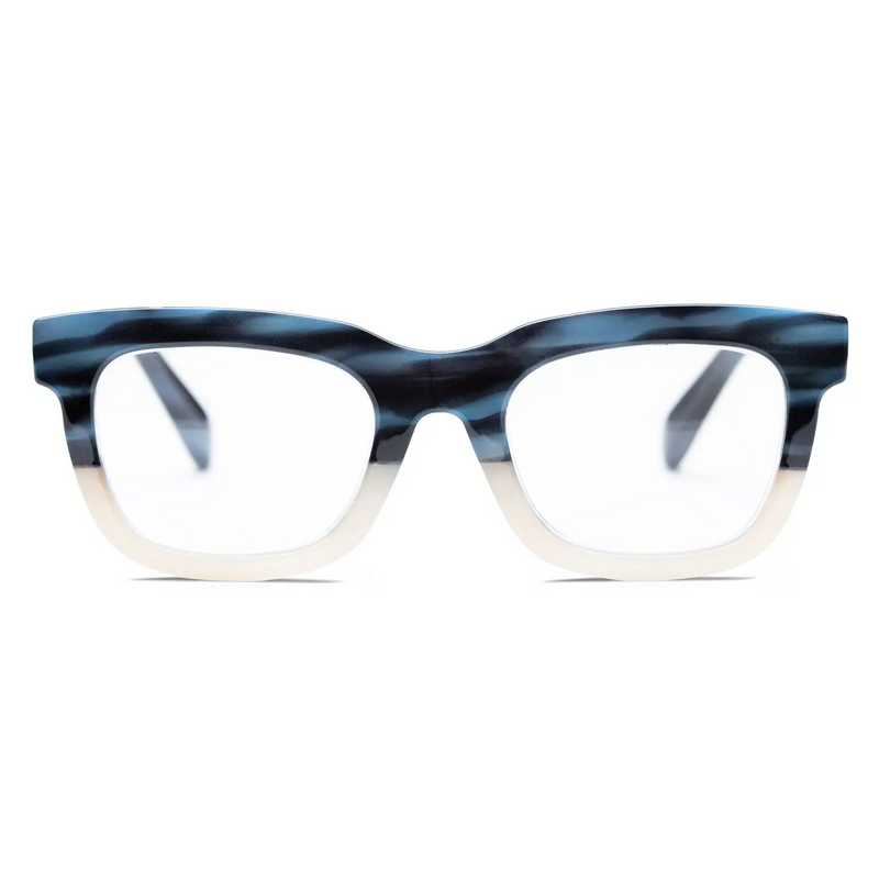 Blue Light Reading Glasses in Midnight Blue & Ivory - Home Works