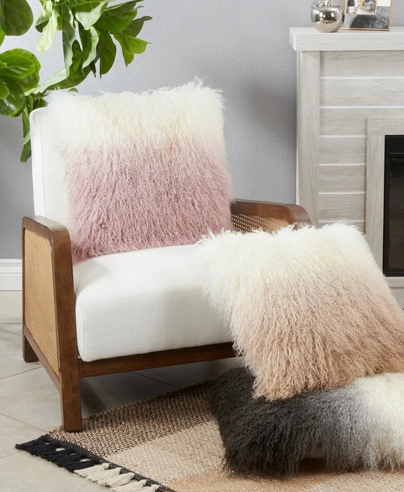 Ombre Lamb Fur Pillow - Home Works