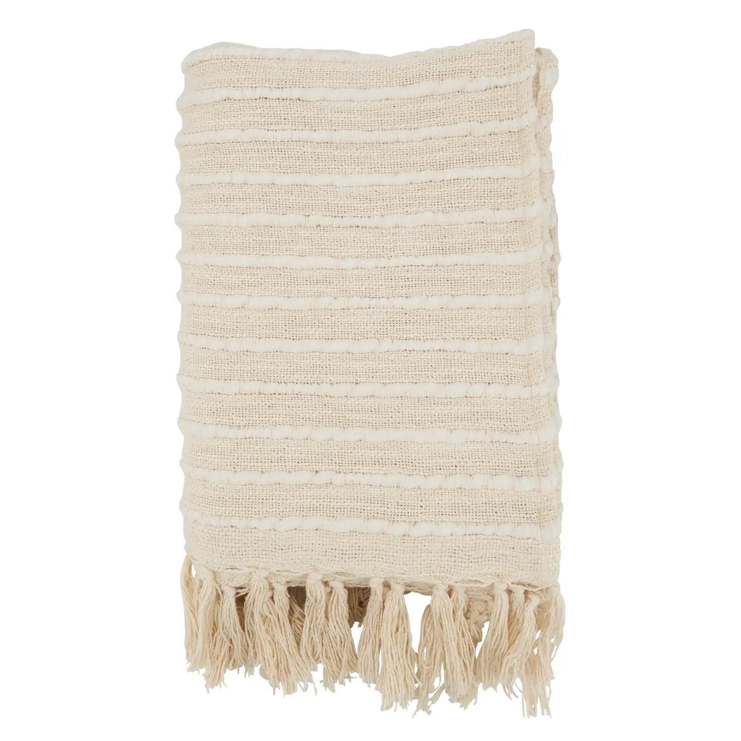 Ivory Chunky Stripe Throw - Home Works