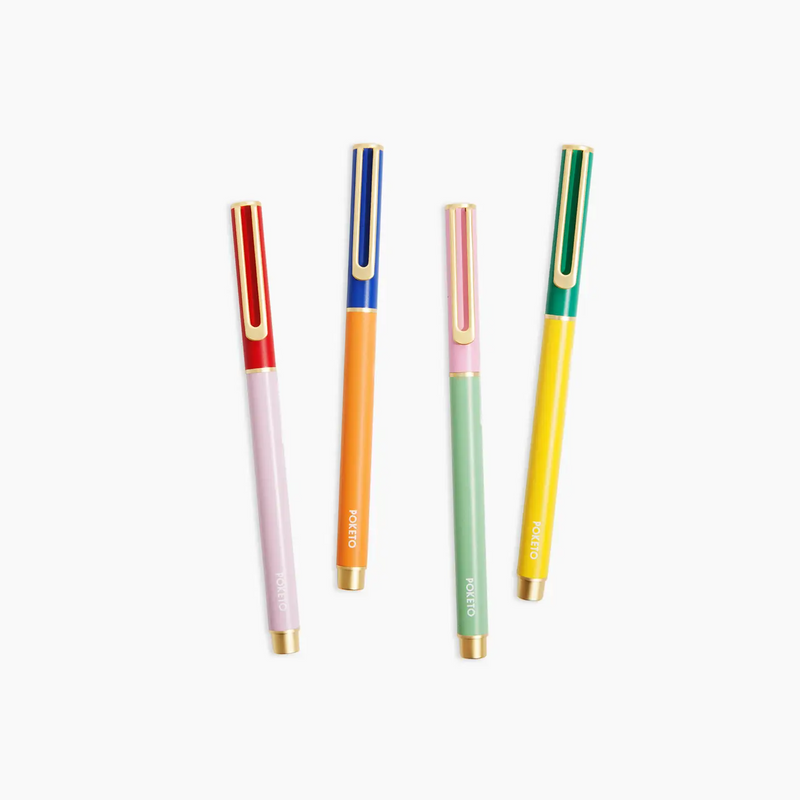 Colorblock Cap Pens Set of 4 - Home Works