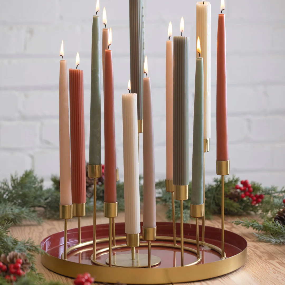 Kent Gold Candlestick Wreath, Small - Home Works