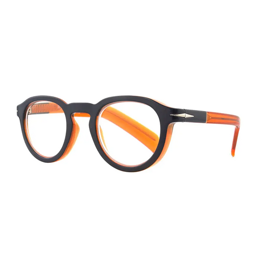 Blue Light Reading Glasses in Navy Blue & Transparent Orange - Home Works