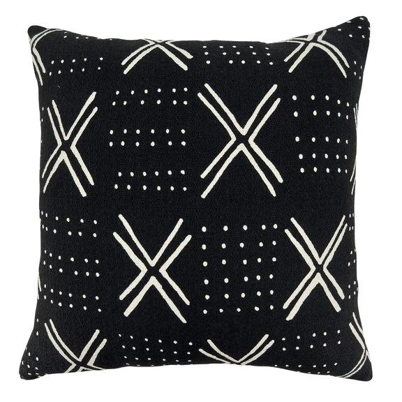 Throw Pillow with Dark Mudcloth Design - Home Works