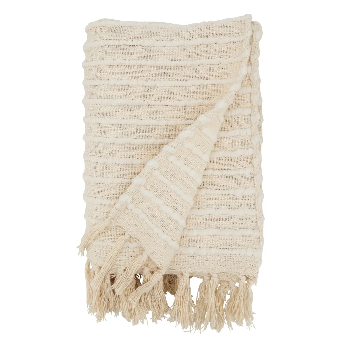 Ivory Chunky Stripe Throw - Home Works