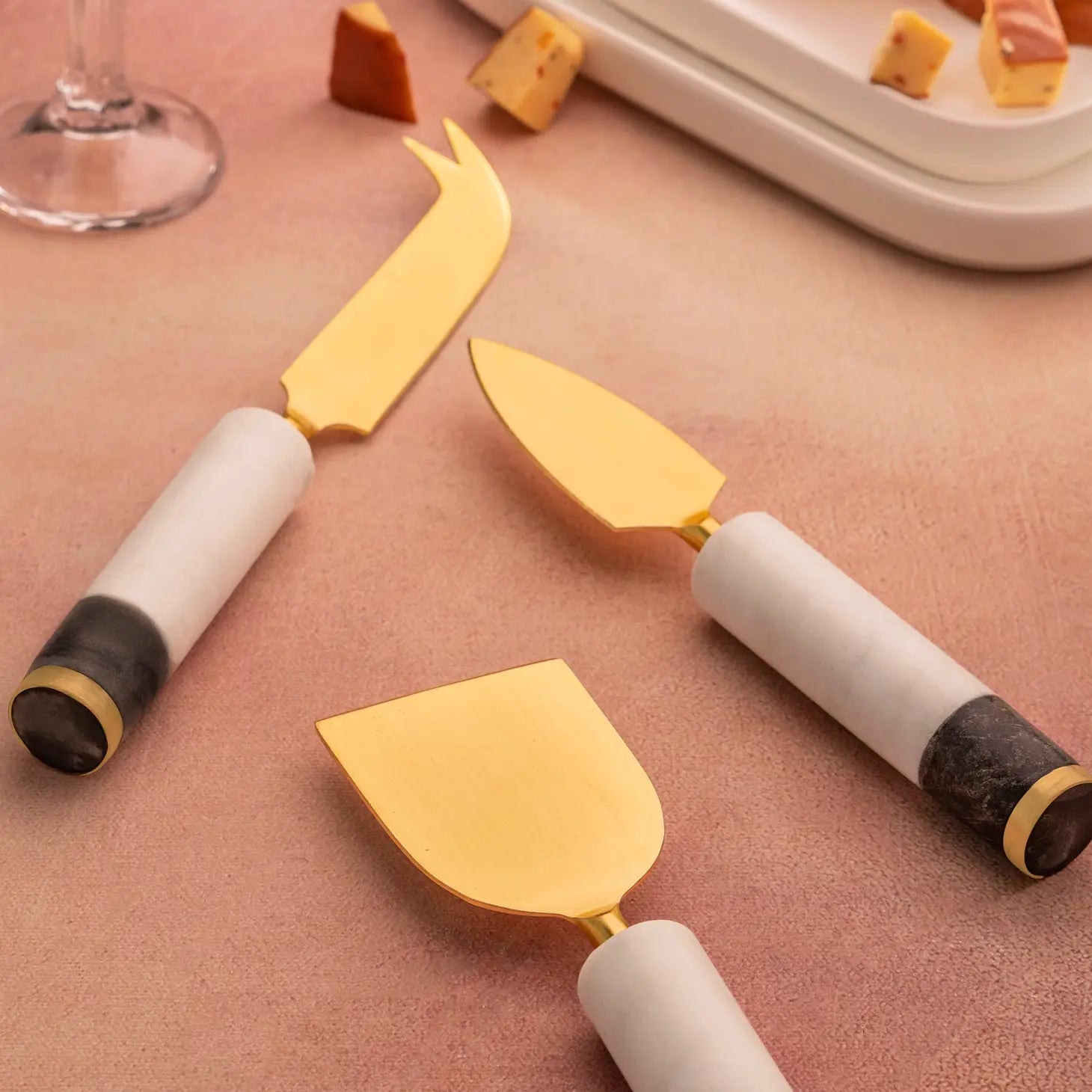 White Marble + Cheese Knives Gift Set – Kier Design Interiors