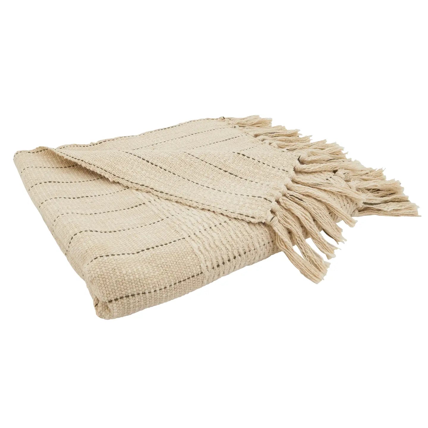 Rustic Stripe Throw Blanket with Fringe - Home Works