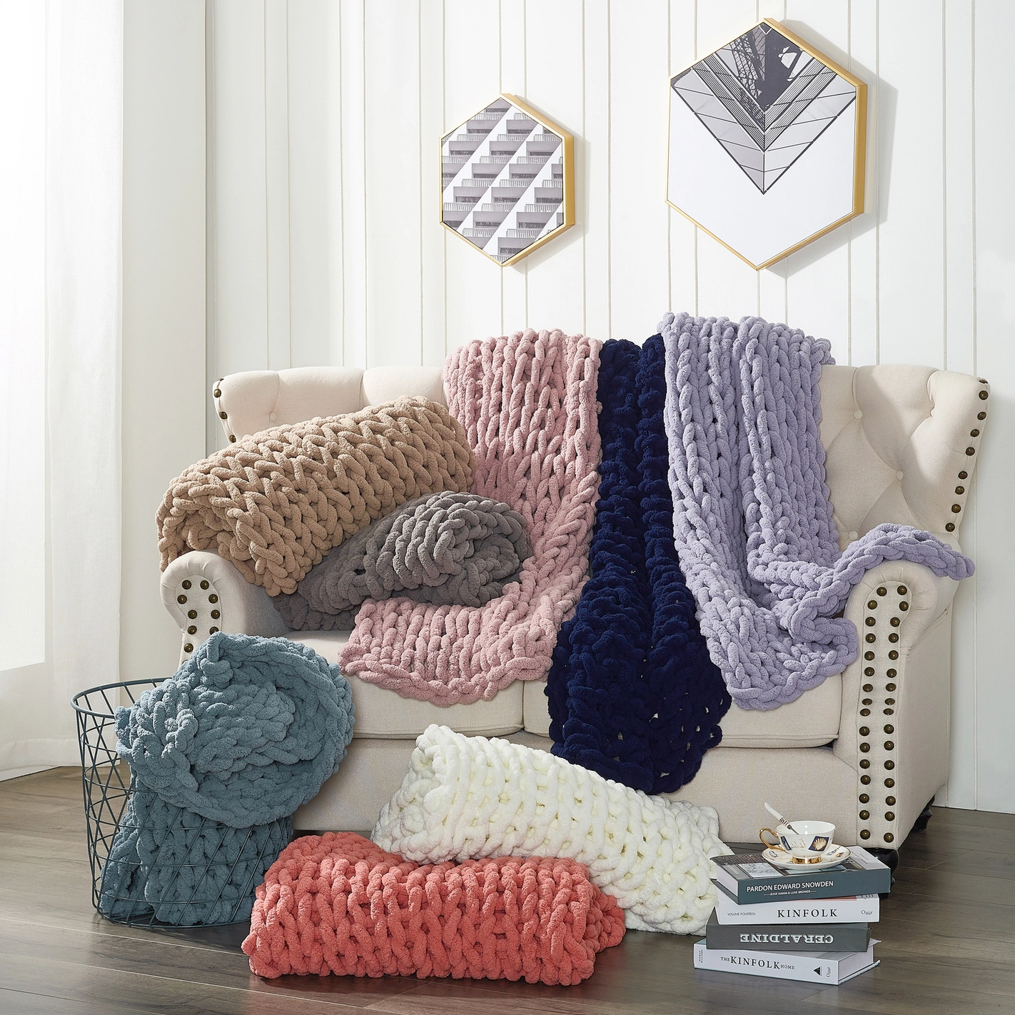 Chenille Chunky Knit Throws - Home Works