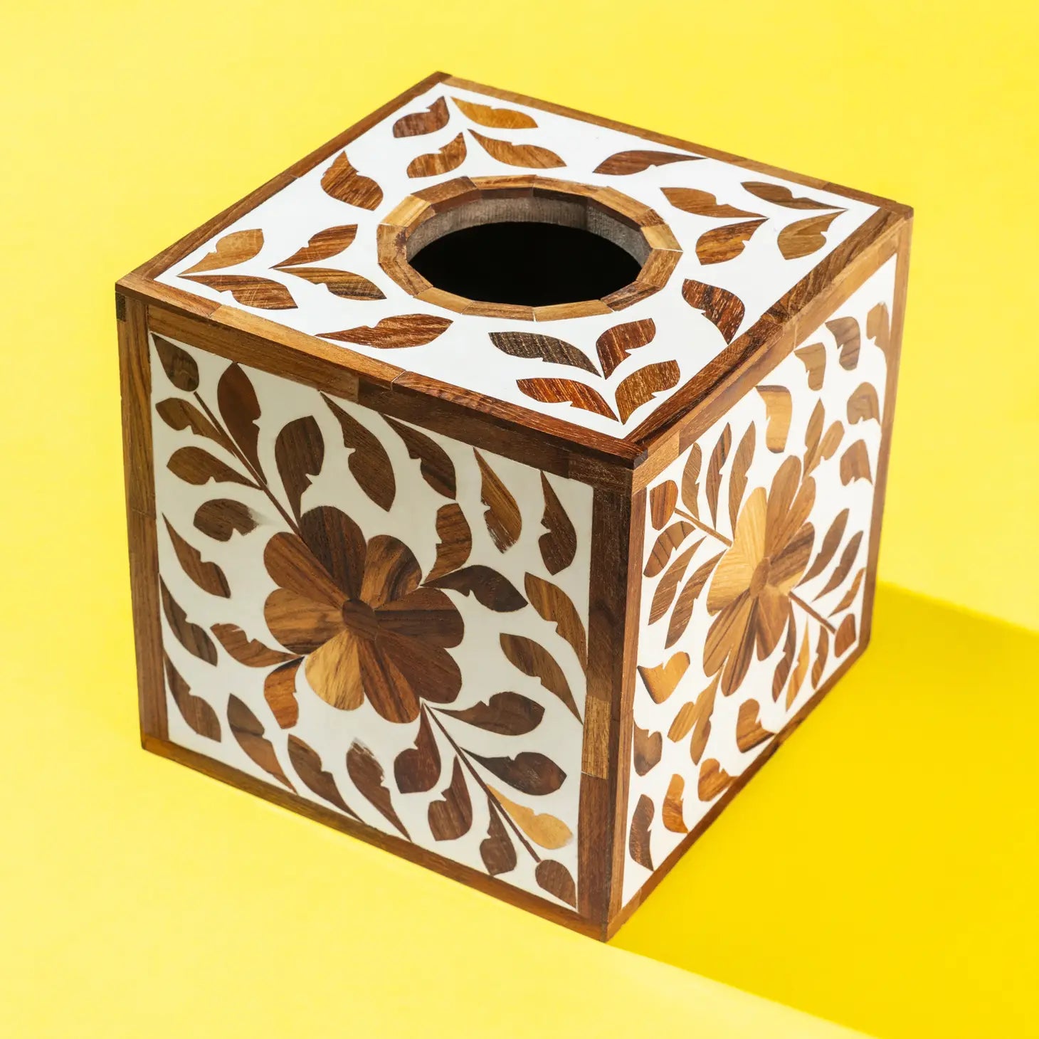 Jodhpur Wood Inlay Decorative Tissue Box Cover - Home Works