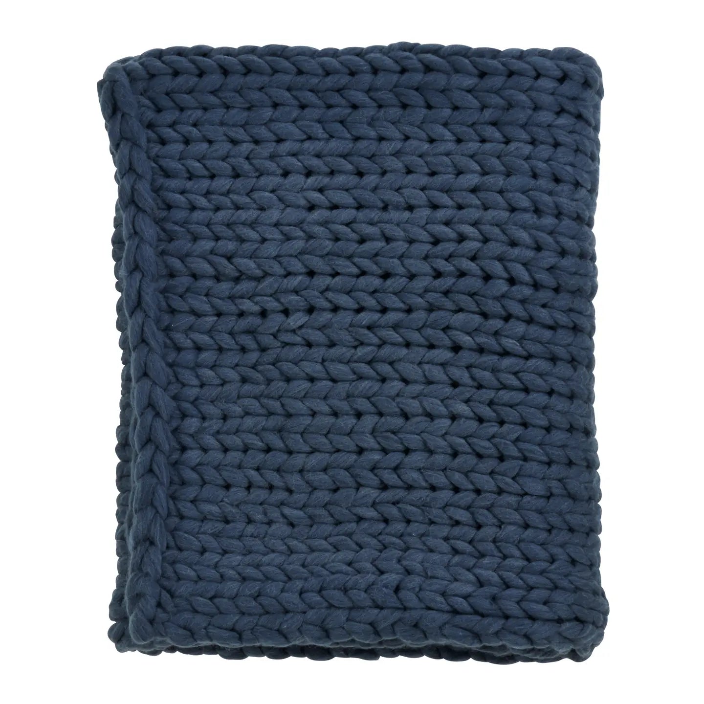 Chunky Knit Throw Ocean Blue - Home Works