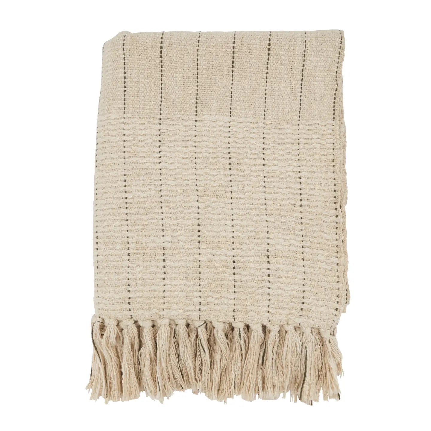 Rustic Stripe Throw Blanket with Fringe - Home Works