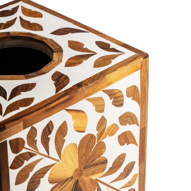 Jodhpur Wood Inlay Decorative Tissue Box Cover - Home Works
