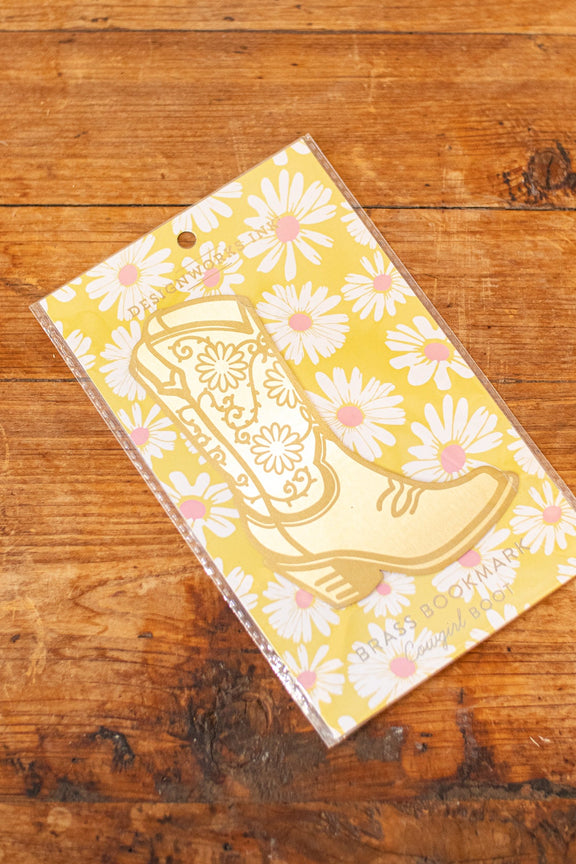 Brass Bookmark Cowgirl Boot - Home Works