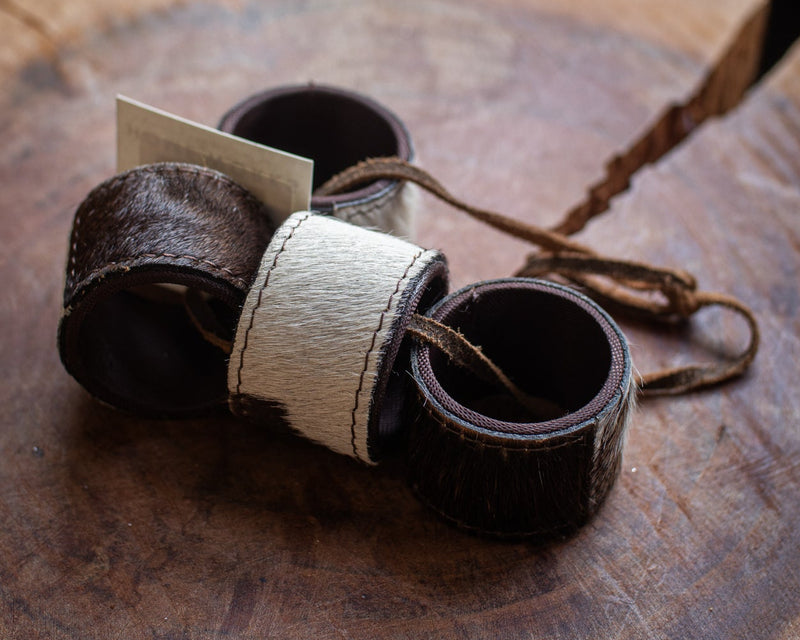 Cowhide Napkin Rings Set4 - Home Works