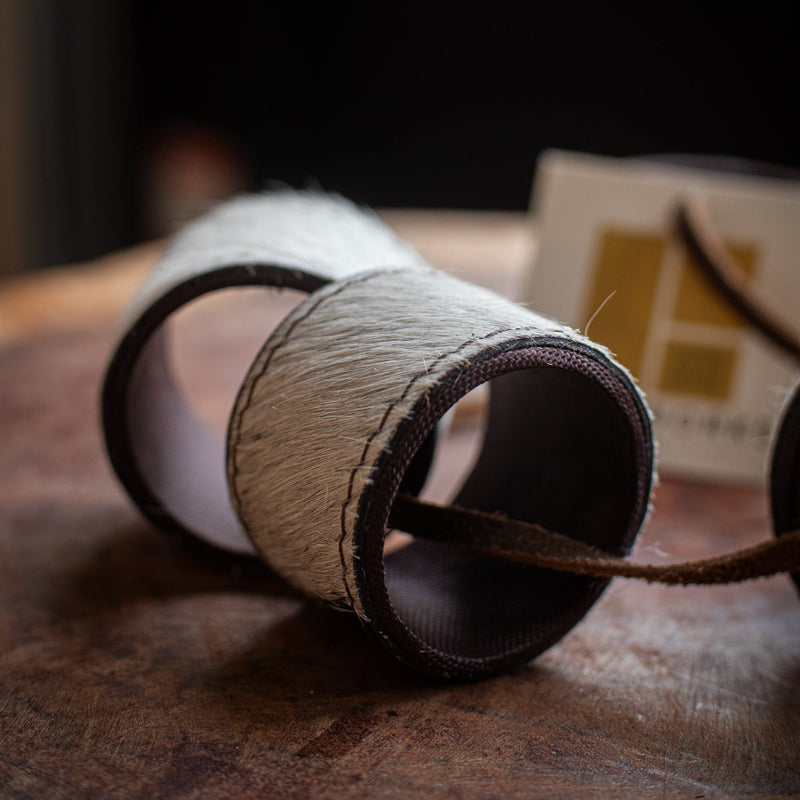 Cowhide Napkin Rings Set4 - Home Works