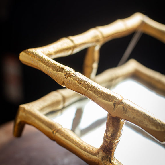 Gold Bamboo Napkin Tray - Home Works