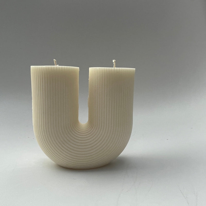 'U' Ribbed Soy Candle - Home Works